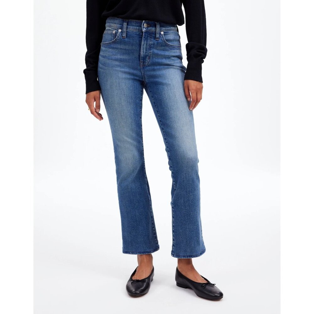 Madewell Kick Out Crop Jeans Womens 31 Oneida Wash Mid-Rise Flare Magic Pockets